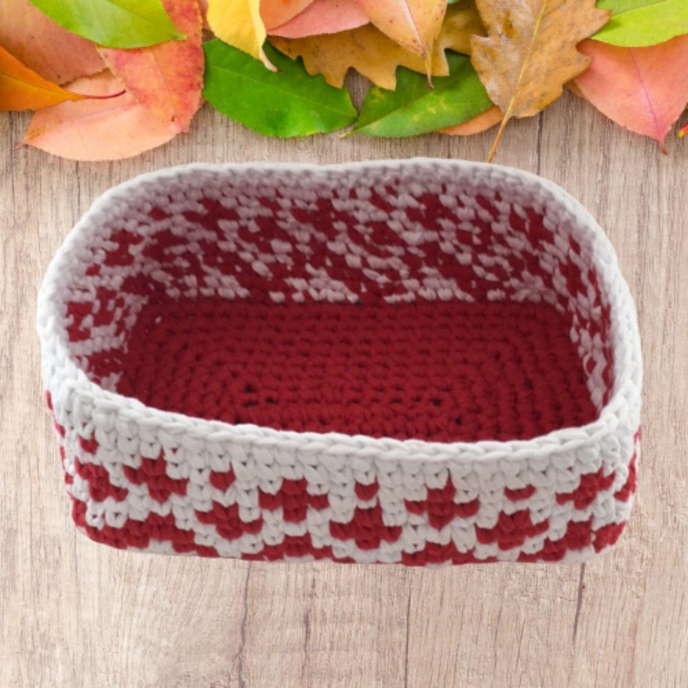 HANDMADE Crochet Basket  Rectangular - Picture 2 of 6